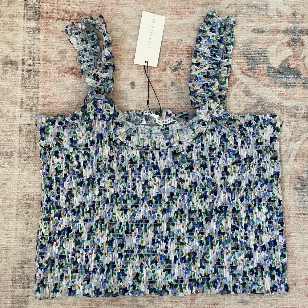 Veronica Beard Averie Smocked Tank large
